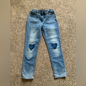 Girls Crewcuts jeans with heart patches